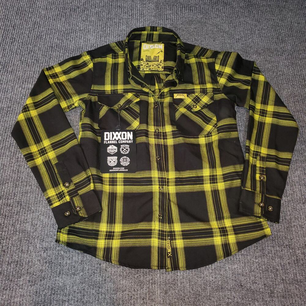 Dixxon Metallica 72 Seasons Flannel Shirt Medium Black Yellow Plaid NWT